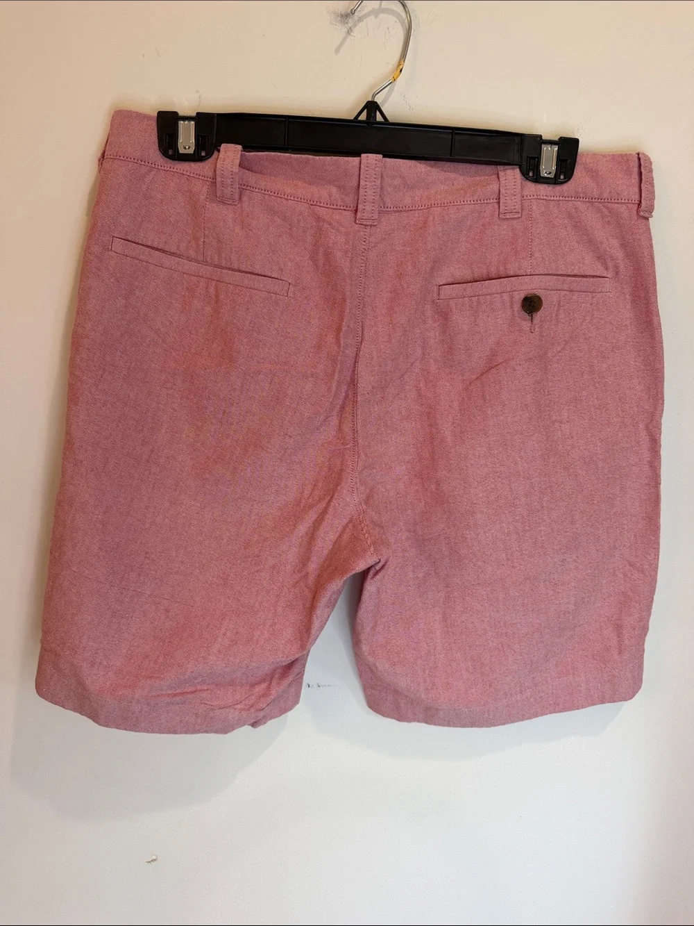 J. Crew Men's 100% Cotton Flat-Front Light Red Casual Shorts, 32